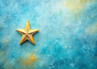 Baby Blue Textured Background with Elegant Yellow Gold Star Foil Stamping for Creative Design Projects