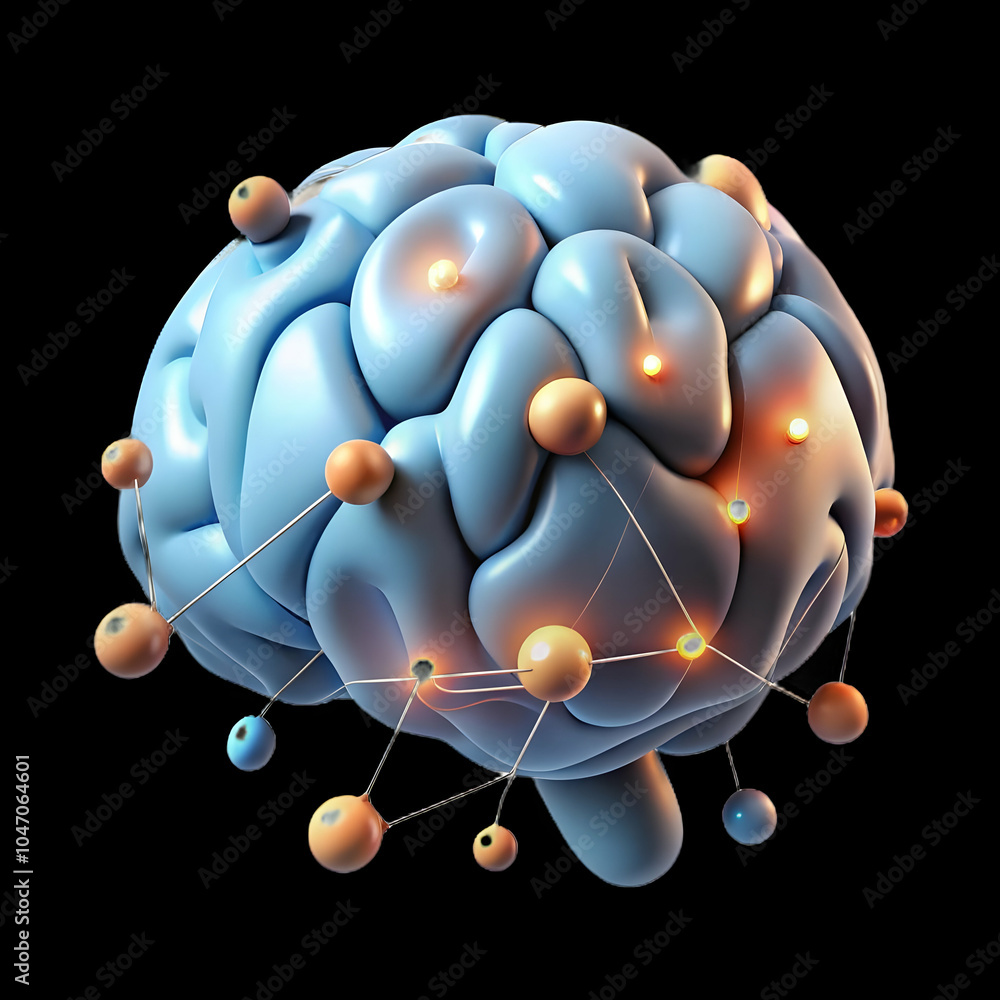 Poster soft abstract digital art human brain digital networks bokeh lights copy space science fiction day c