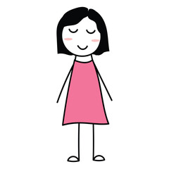 stick figure girl character