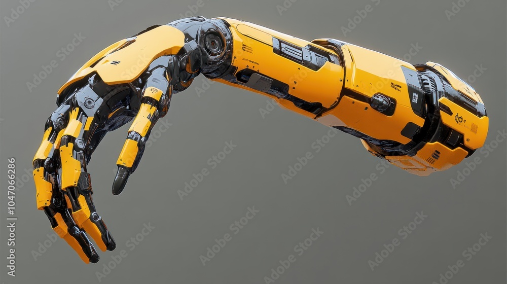 Poster 3d rendering robotic arm isolate on transparency background png