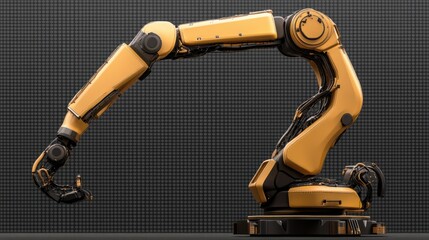 3D rendering robotic arm isolate on transparency background PNG