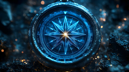 Glowing Compass Illustration