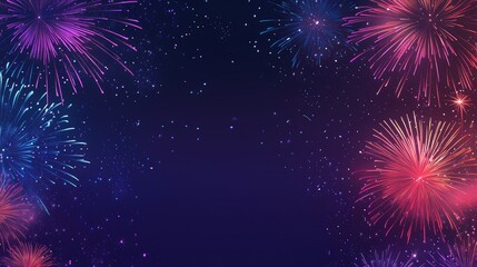 A vibrant firework display filling the night sky, with plenty of room at the bottom for text or messages.