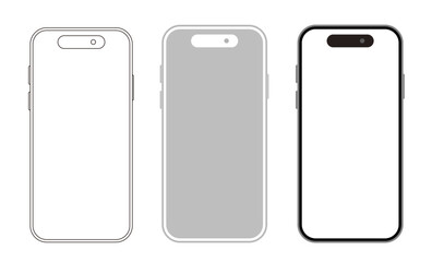 スマートフォンの画面。モックアップ素材。携帯電話。