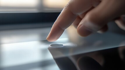 Doigt pressant un bouton sur un Ã©cran tactile
