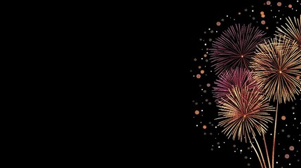 Colorful fireworks lighting up the night sky, with clear space for text below.
