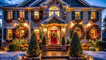 Fototapeta premium Christmas Decor Architectural Photography: Captivating Holiday Interiors and Exteriors