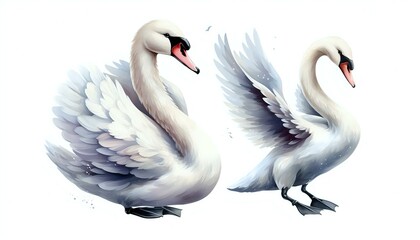 Fototapeta premium Graceful Swan in Serene Waters 