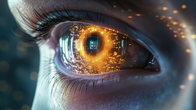 Oiel humain et informatique - concept technologie