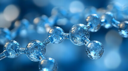Blue 3D Molecular Structure Illustration