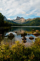 beautiful mountain lake Svetloye in Ergaki