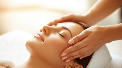 Relaxing facial massage in a serene spa setting