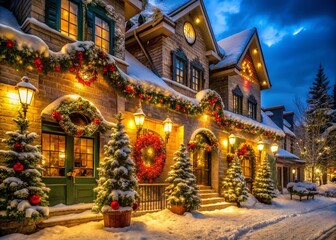 Obraz premium Christmas Quotes Clipart with Architectural Elegance for Festive Designs and Holiday Marketing