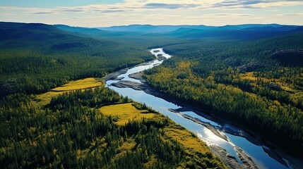 Nature's magnificent, beautiful and tranquil river illustrations,generated with AI.