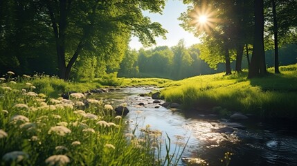 Nature's magnificent, beautiful and tranquil river illustrations,generated with AI.