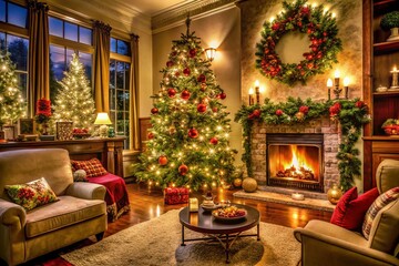 Cozy Christmas Homes with Festive Decor - High Dynamic Range Photography