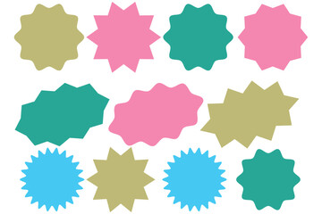 Frame vector set. Wavy scalloped rectangle borders set. Quote poster. Doodle rectangle frame, funky zigzag, retro style shapes