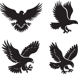 Fototapeta premium Eagle Shape Silhouette Vector Graphic Set