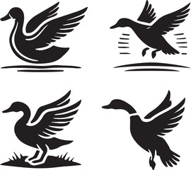 Obraz premium Duck Stylized Vector Graphic Pack
