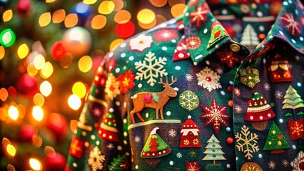 Fototapeta premium Creative Christmas Shirt Decals for Festive Apparel Design Inspiration