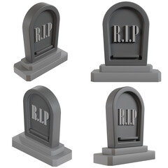 3D Lowpoly Grave Isolated