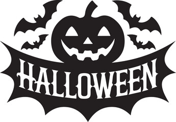 Halloween Banner Silhouette Vector Graphic