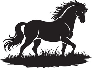 Horse Walking Silhouette Vector Graphic