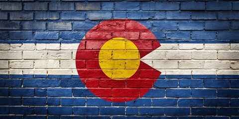 Denver Flag Painted on Brick Wall - Urban Art and City Pride