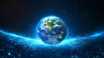 global network connection concept. abstract world map background.