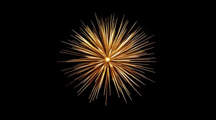 Fototapeta premium Golden firework, Happy new year concept, Design for overlay, montage, texture on transparent background
