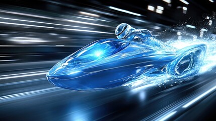 A powerful symphony of shadows blends with streaks of light, representing strength through the interplay of dark and illuminated forms.