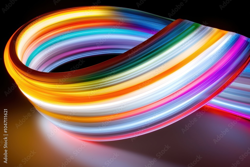 Poster colorful light swirl creating a vibrant, dynamic effect on a dark background.