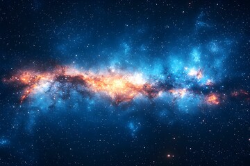 Obraz premium Vibrant cosmic space filled with bright stars and colorful nebulae