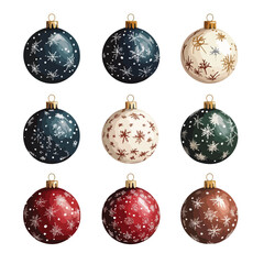 Festive Christmas Balls Vector Illustration Isolated