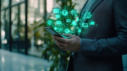 The Smartphone with Digital Icons