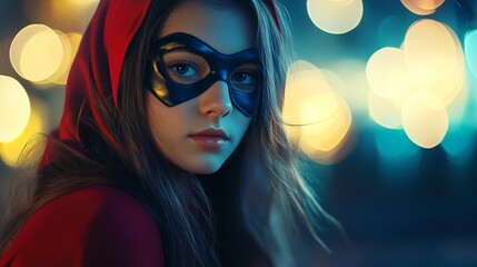 Obraz premium portrait of a woman in a superhero costume
