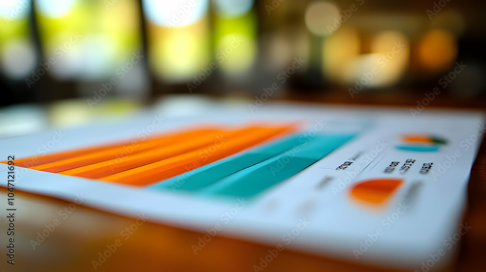 Poster bar graph and pie chart on a paper