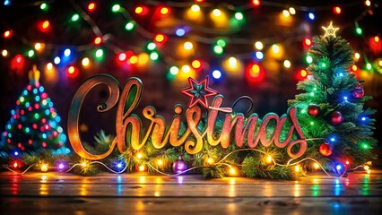 Festive Long Exposure Typography for Christmas Celebrations