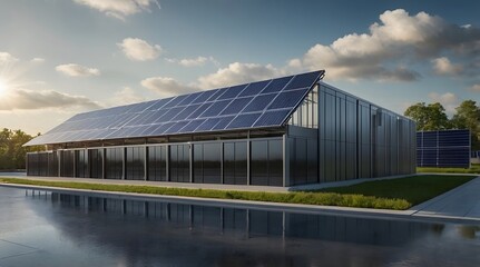 rooftop solar panel array harnessing renewable energy in an eco-friendly environment for sustainable power 