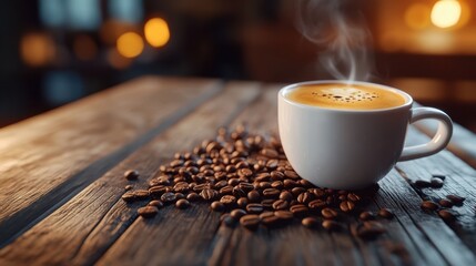 The Coffee Cup with Beans