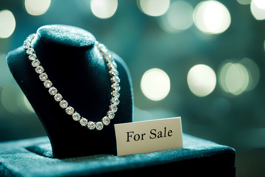 Diamond Necklace For Sale Sign
