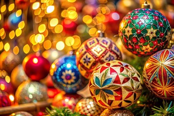 Fototapeta premium Geometric Ornaments for Christmas Decor - Modern Holiday Designs for Festive Celebrations