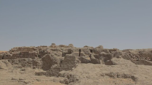 Sudan, Old Dongola, ruins of the medieval city of old dongola in front of nile