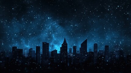 Cityscape Under a Starry Night