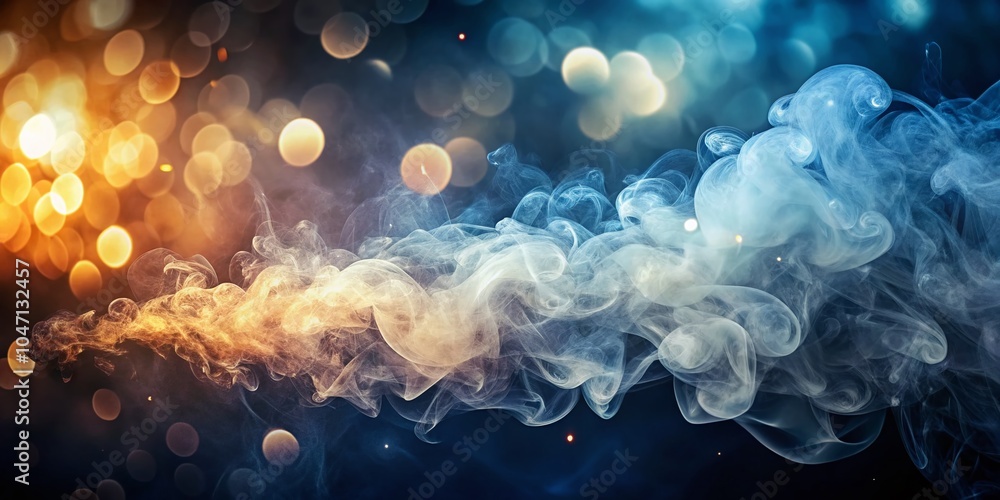 Poster high definition big smoke wisp element for compositing with bokeh effect