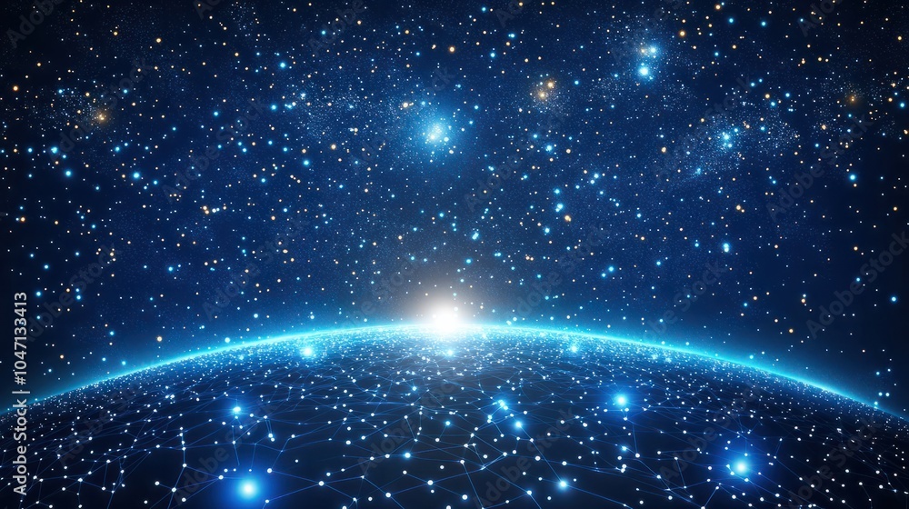 Aufkleber abstract background with digital technology and the global network concept, planet earth in the form
