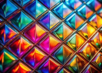 Iridescent Glass Rhombus Pattern with Vintage Abstract Texture for Modern Design Projects