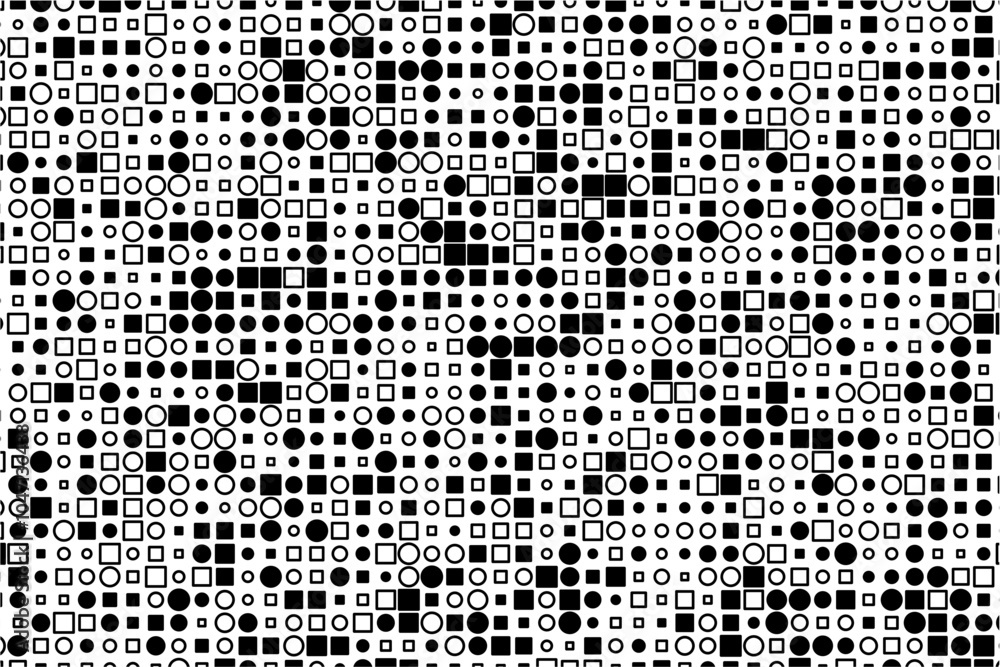 Aufkleber contrasting black and white shapes with randomized sizes and fill styles