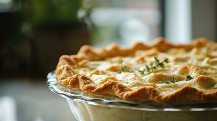 Delicious Homemade Chicken Pot Pie Freshly Baked