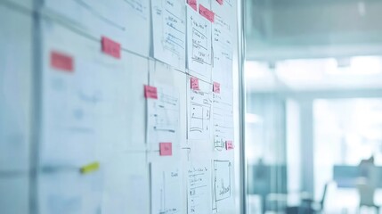 Brainstorming Session with Sticky Notes and Documents